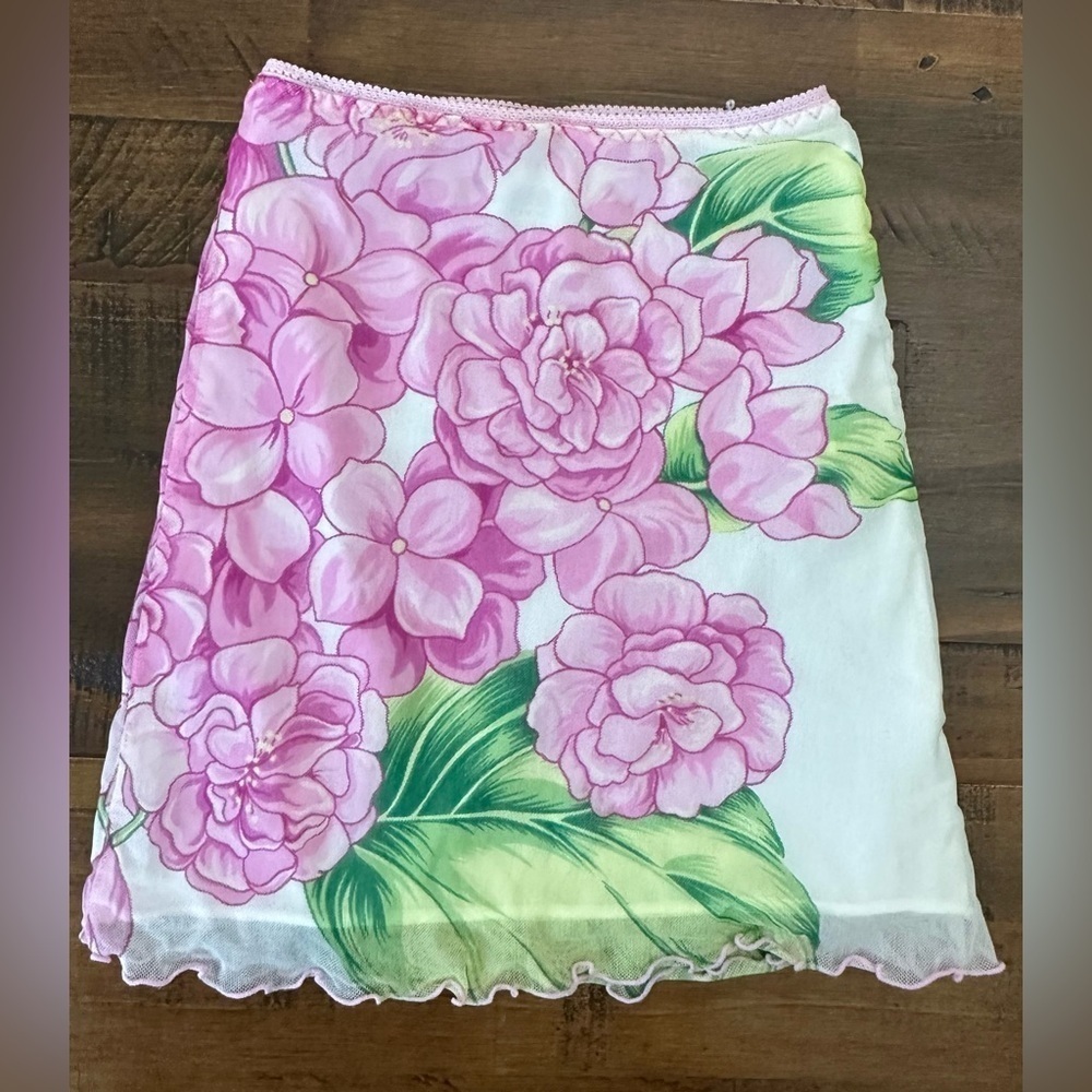 Children’s Place Size 4 Nylon And Spandex Skirt Floral Girls EUC‎ - Picture 2 of 3
